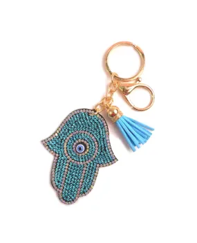 Hamsa Hand Rhinestones Keychain