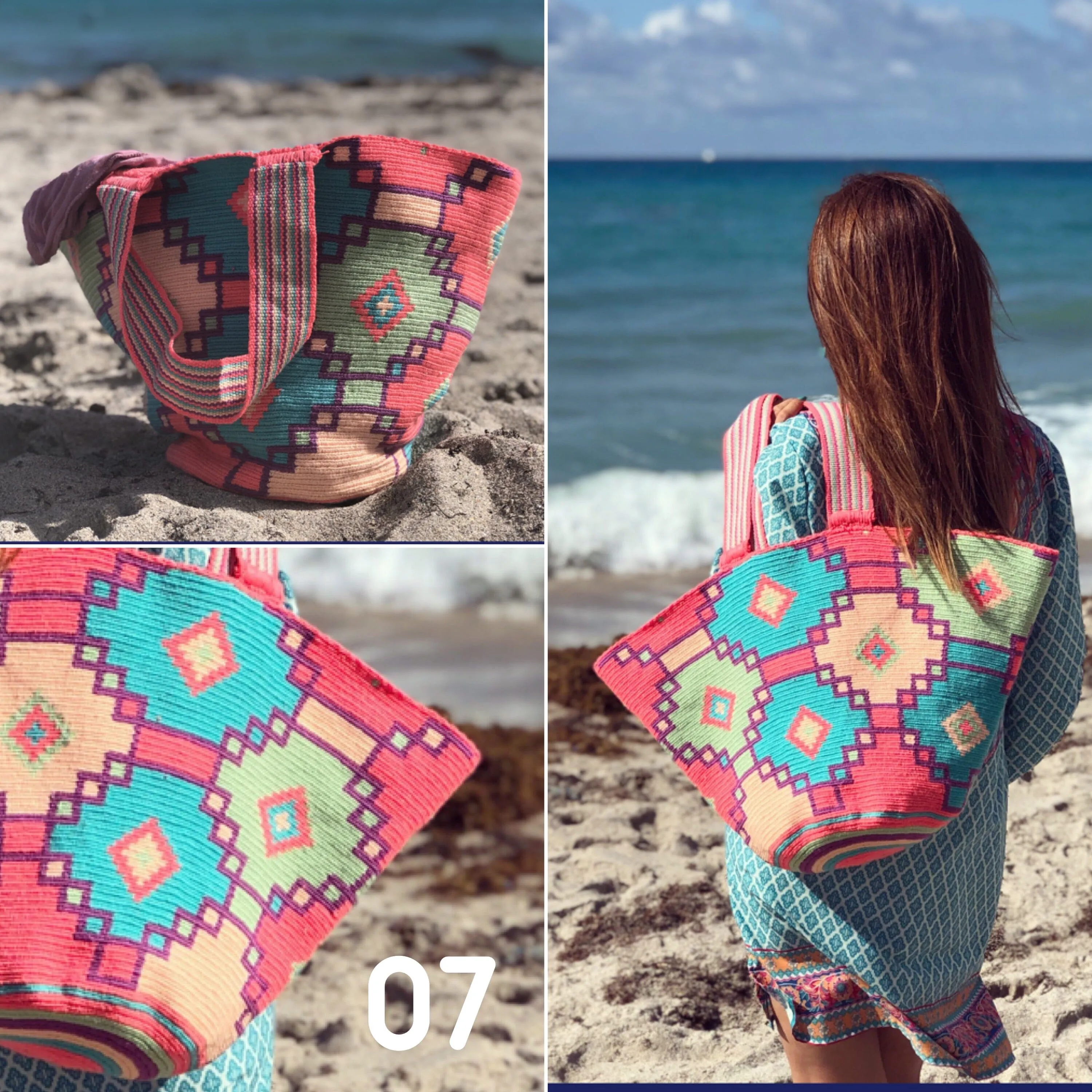 Hand-crocheted Tote Bags -  Crochet Tote Bag | Beach Totes