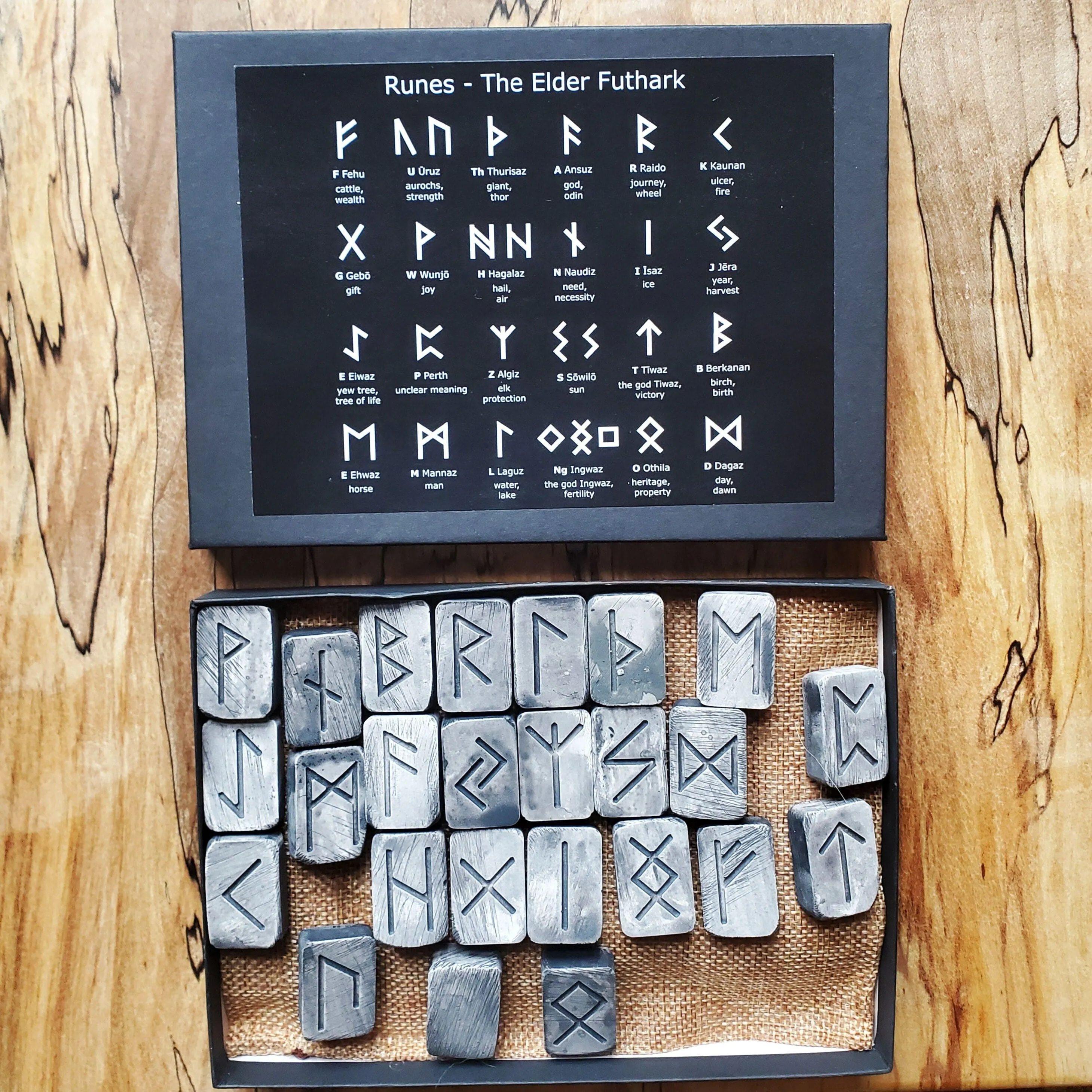 Handmade Elder Futhark Rune Presentation Set