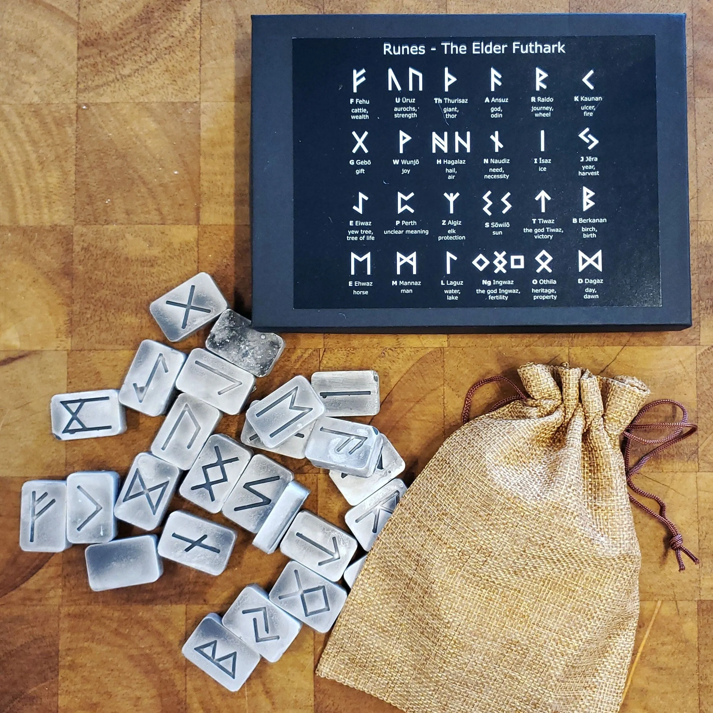 Handmade Elder Futhark Rune Presentation Set