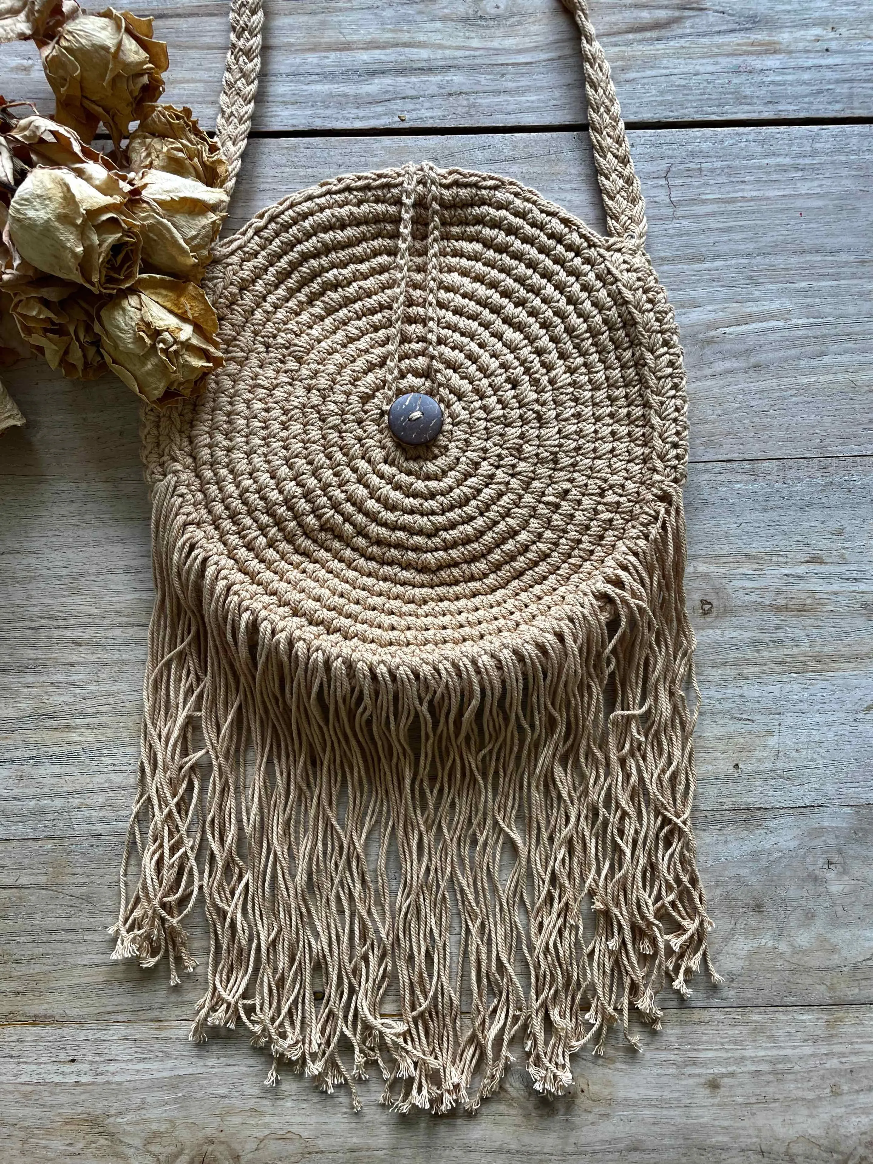 Hendrix Fringe Bag - Caramel