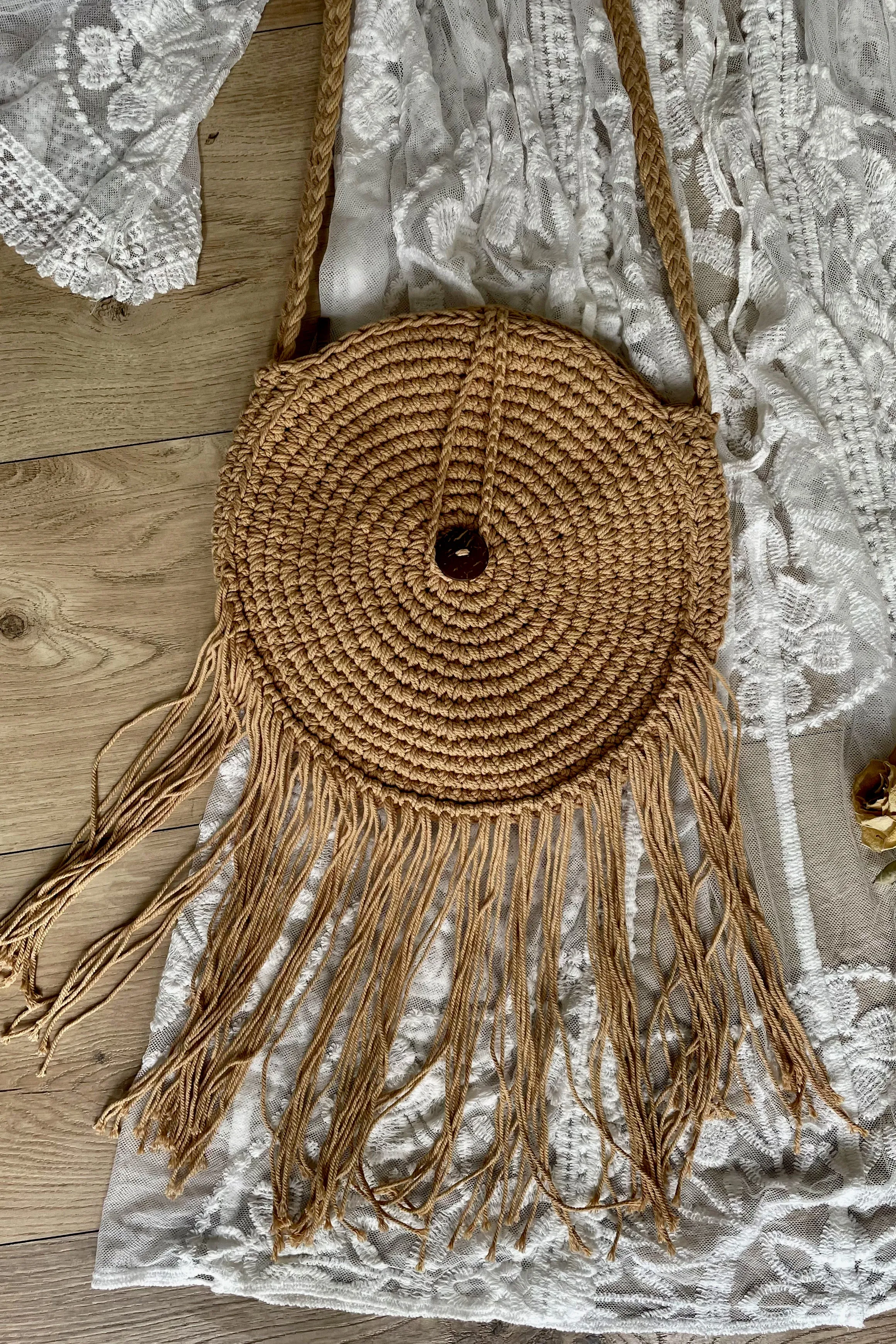 Hendrix Fringe Bag - Caramel