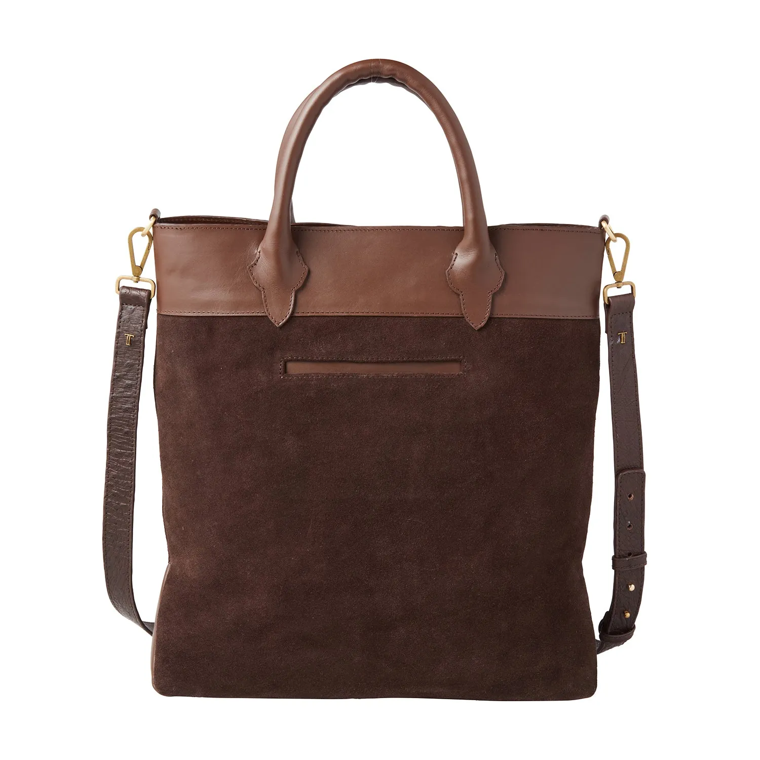 Large Calf Suede Shopper :: Chocolate