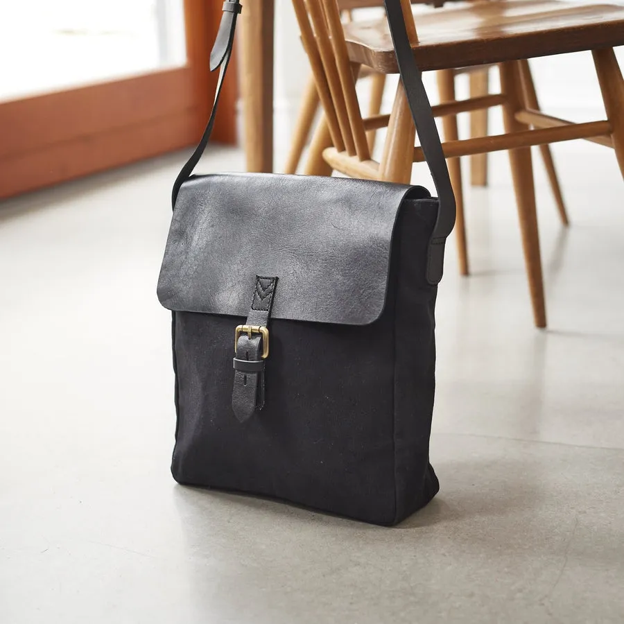 Leather and Canvas Messenger Bag