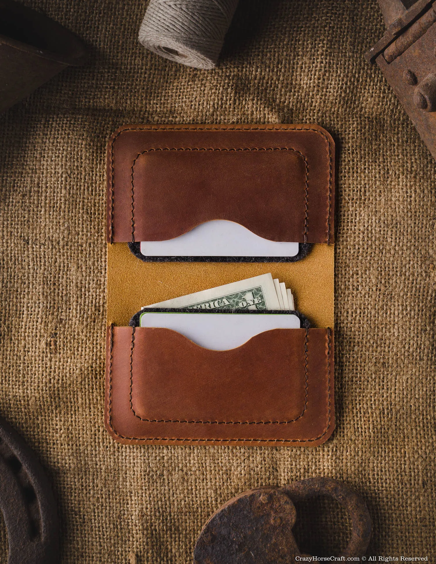 Leather Wallet & Credit Card Holder | Classic Brown