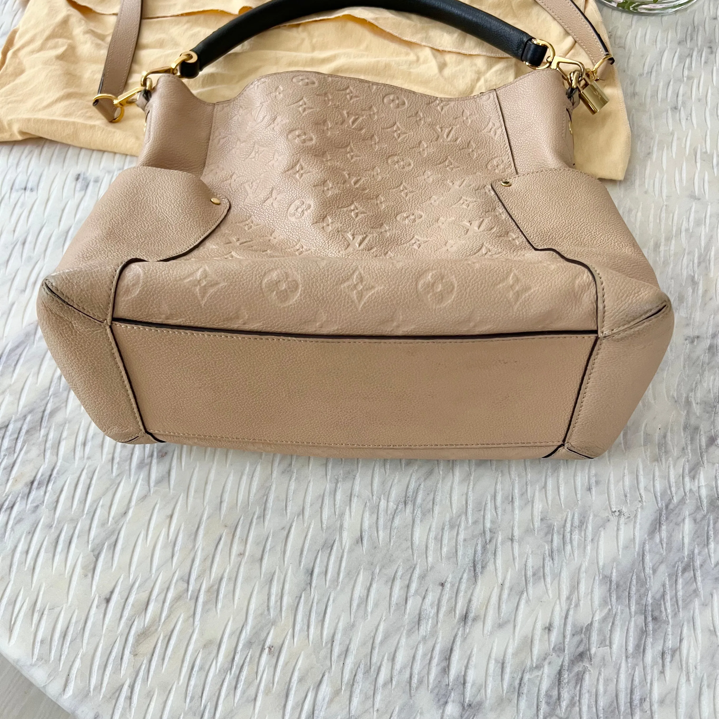 LOUIS VUITTON  BAGATELLE MONOGRAM EMPREINTE LEATHER HOBO BAG