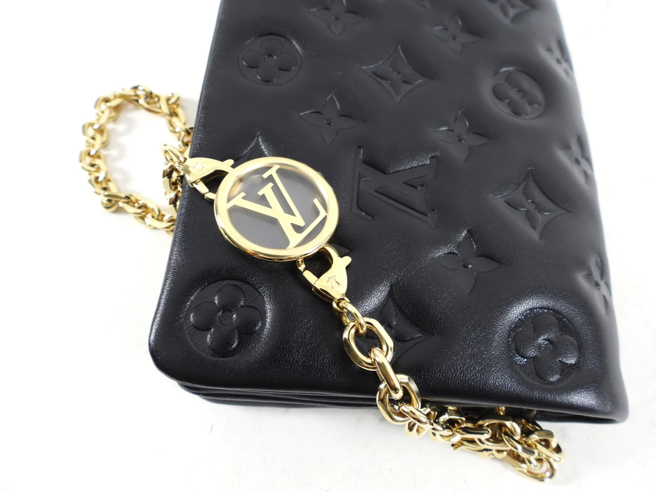 Louis Vuitton Black Quilted Pochette Coussin Bag