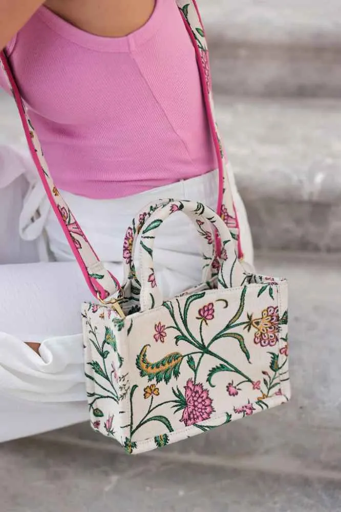 Louisa Floral Fabric Mini Tote, Multi