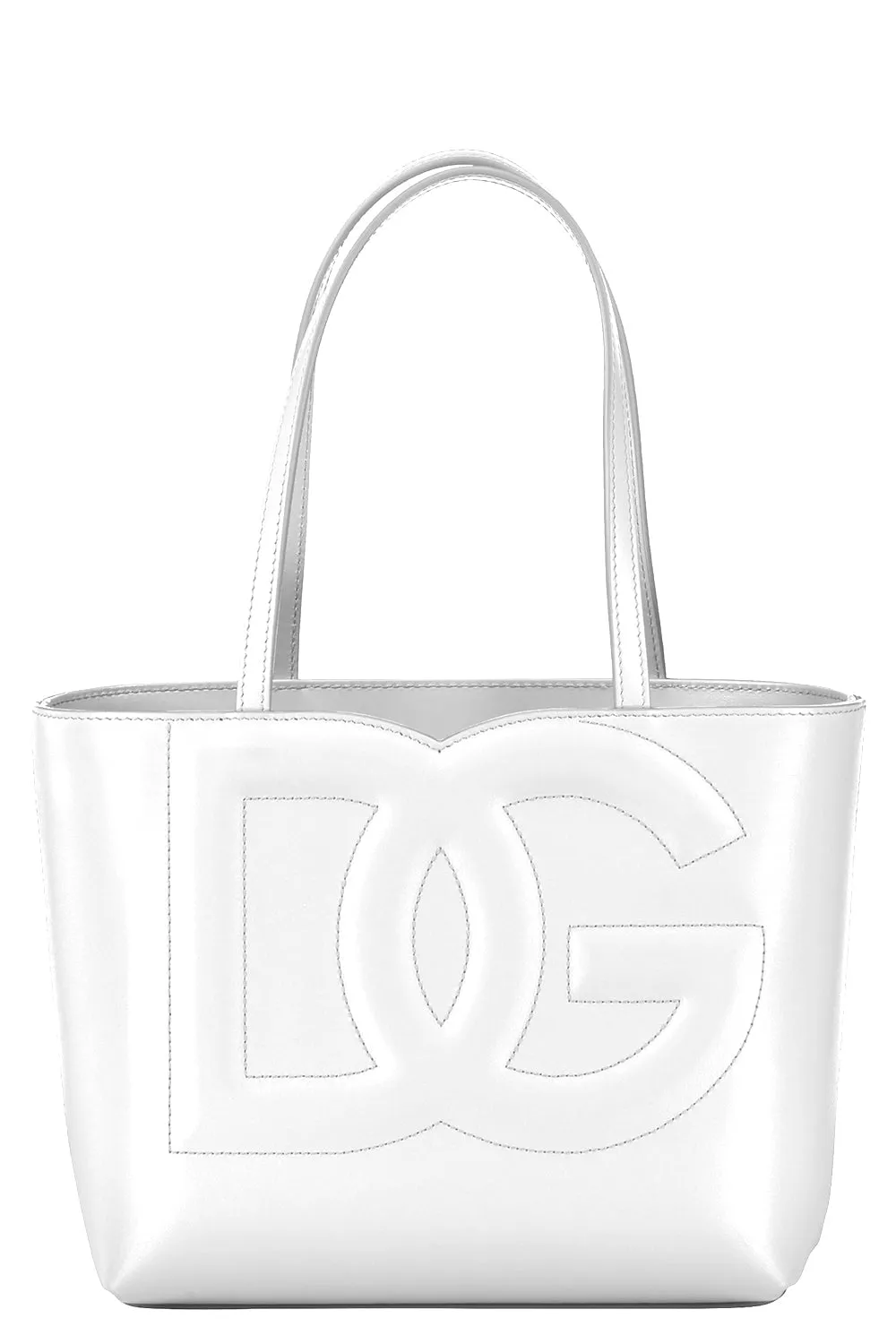 Medium Logo Shopper - White