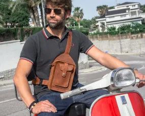 Mens Brown Leather Crossbody Bag | Sling Bags for Men | Handcrafted