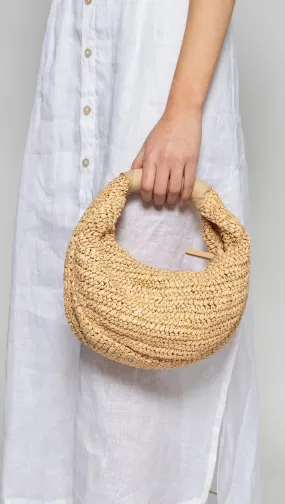 Nalini Raffia  Hobo Bag - Natural