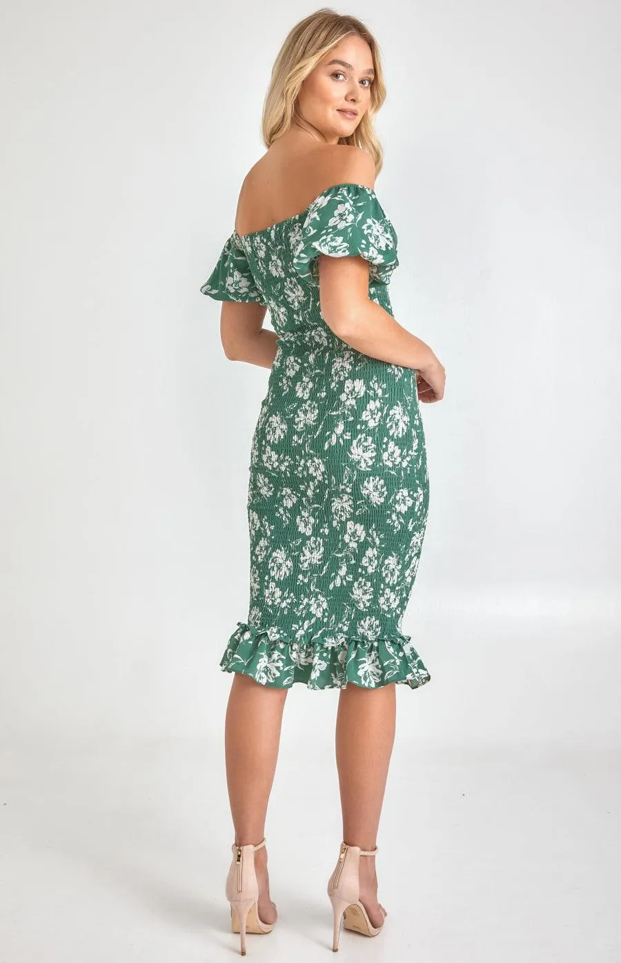 Noelle Dress - Green floral