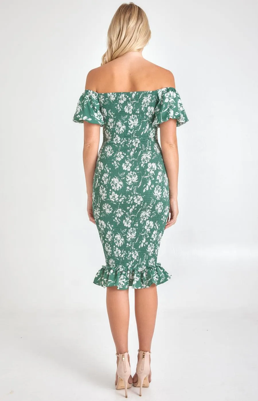 Noelle Dress - Green floral