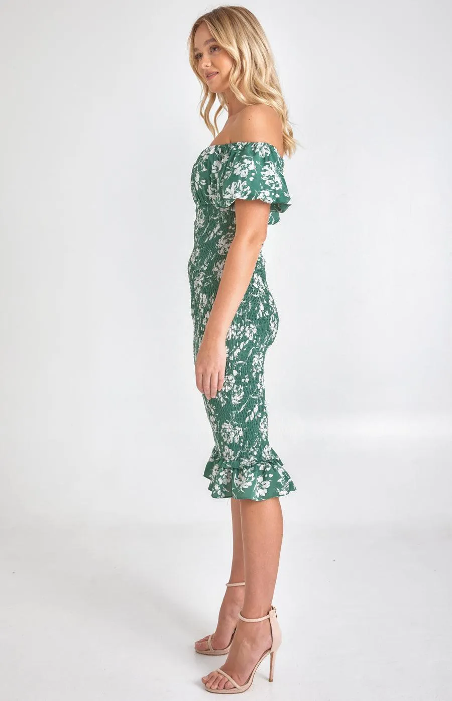 Noelle Dress - Green floral