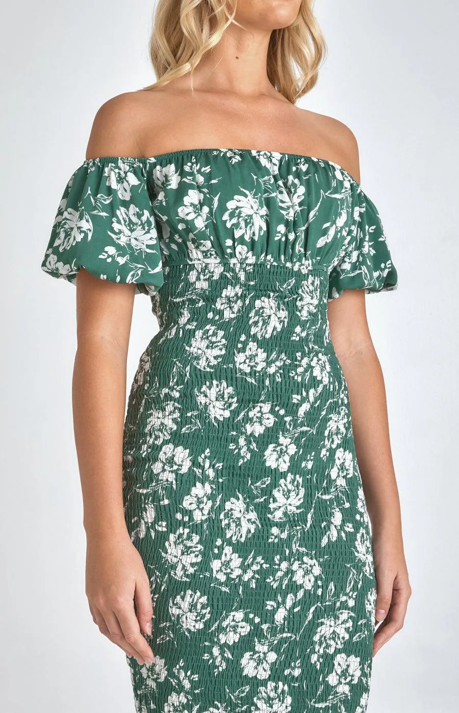 Noelle Dress - Green floral