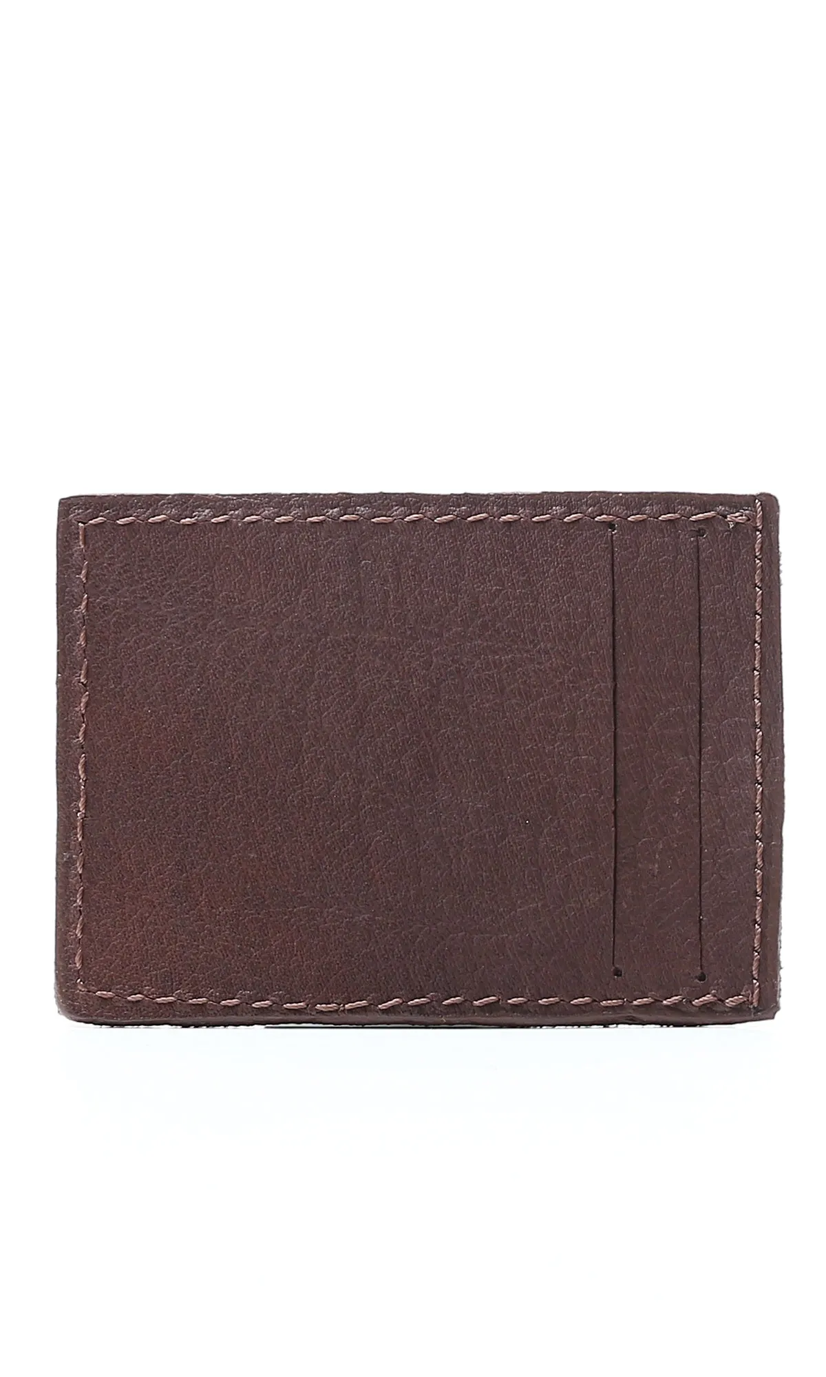 O174859 Burnt Brown Textured Leather Cards Holder