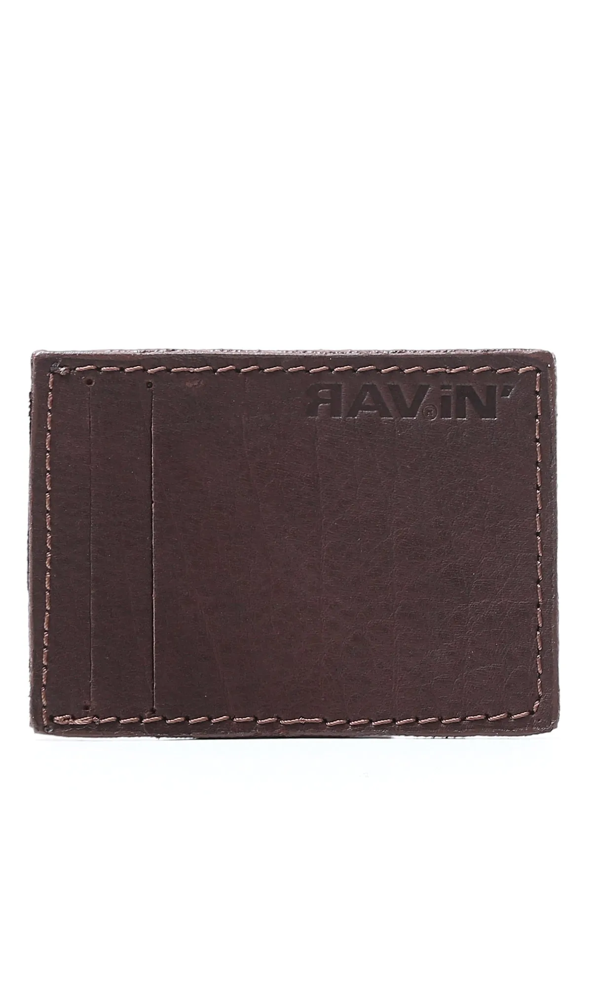 O174859 Burnt Brown Textured Leather Cards Holder