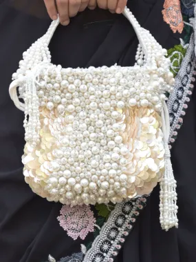 Odette Peach Embroidered Bridal Potli Bag For Women