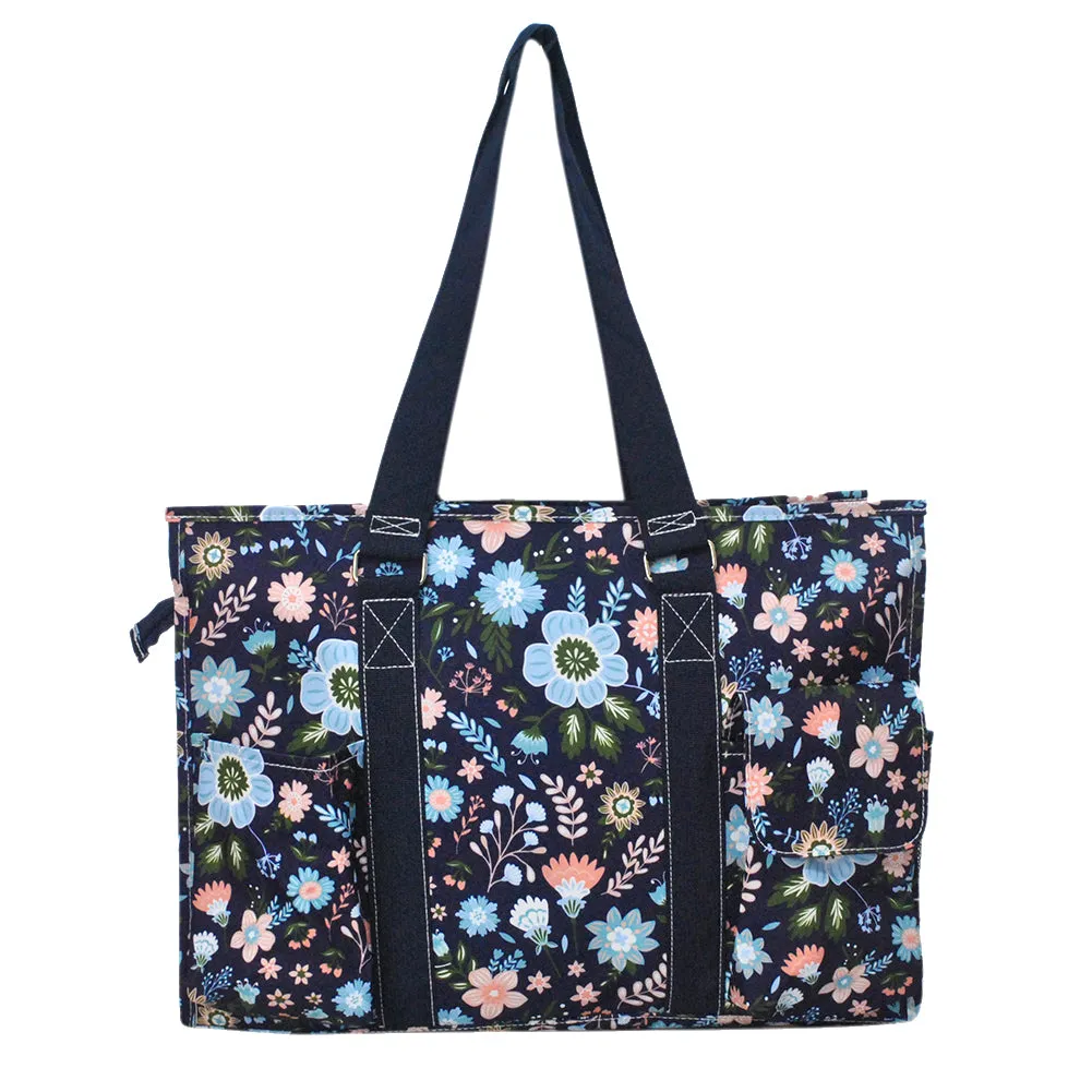 Pastel Floral NGIL Zippered Caddy Large Organizer Tote Bag