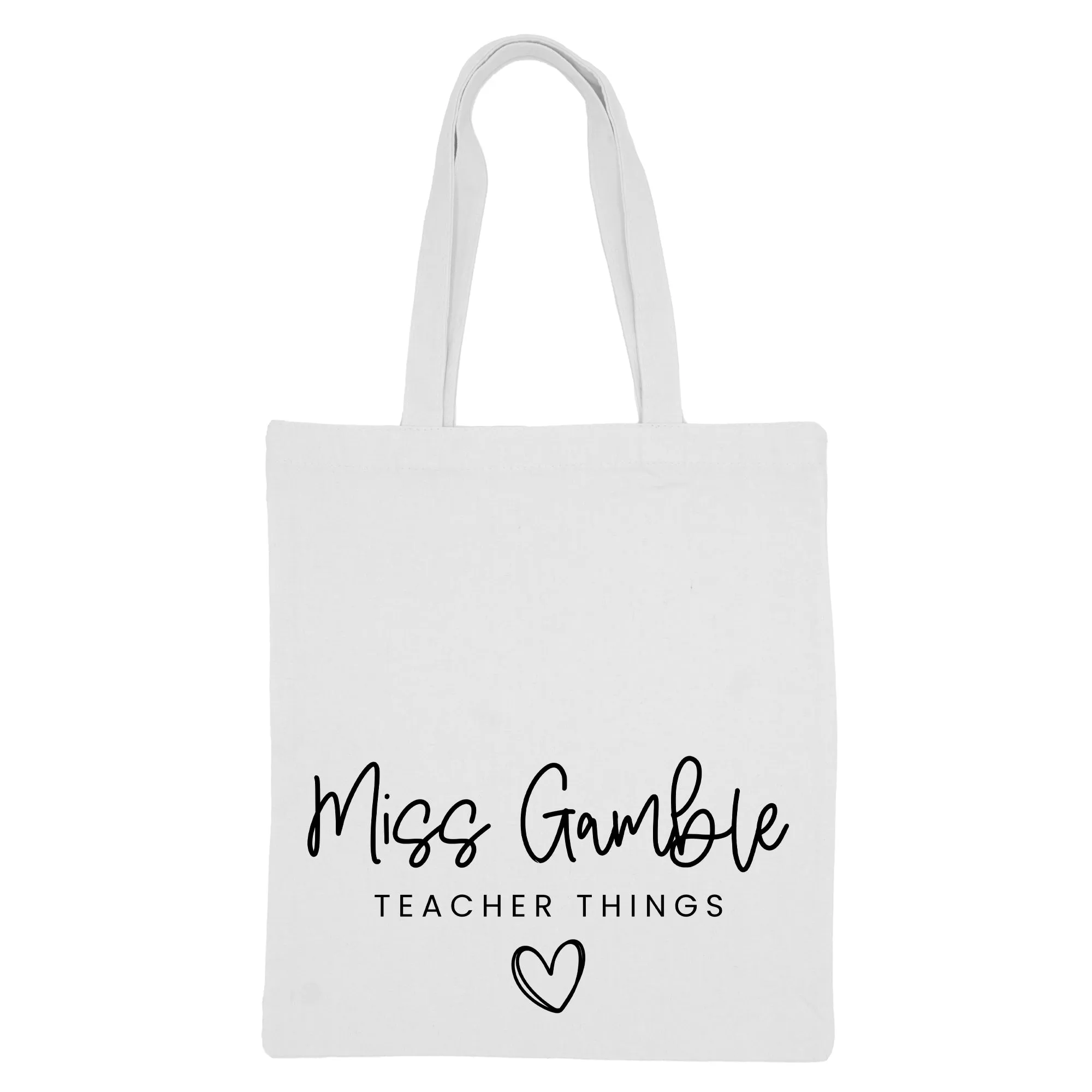 Personalized Teacher Canvas Tote Bag - Teacher Things