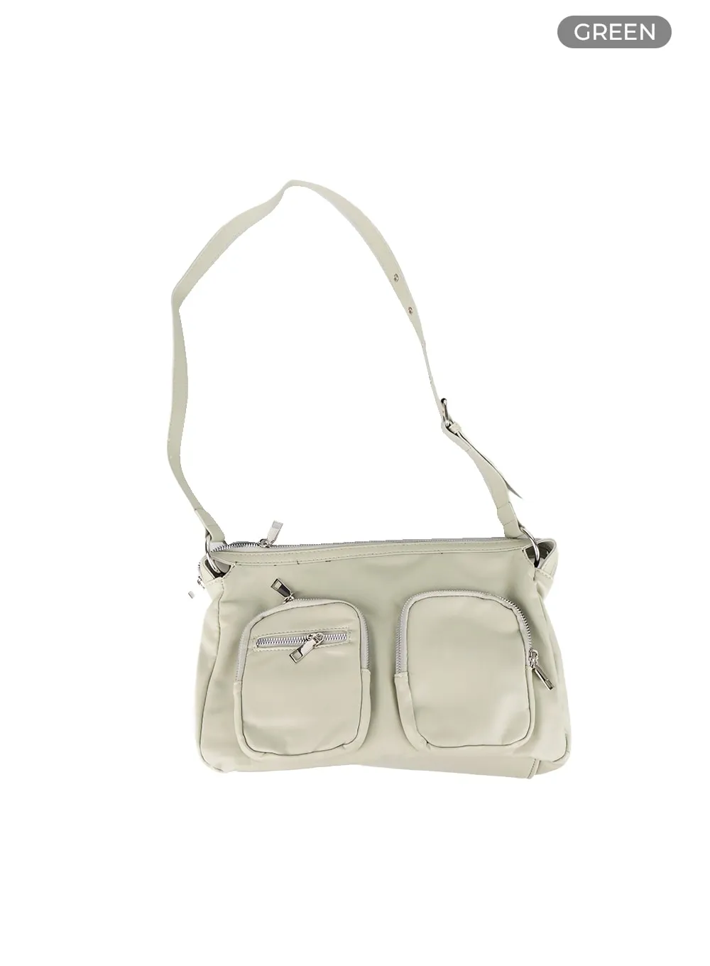 Pocket Faux Leather Adjustable Strap Shoulder Bag OM420