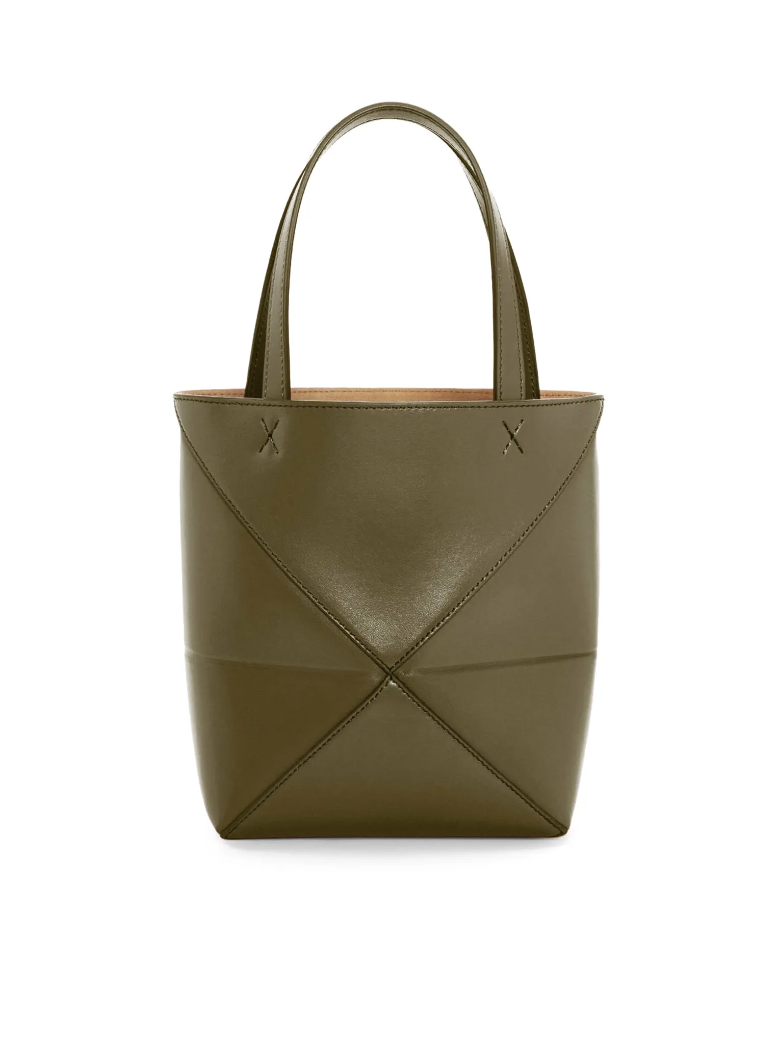 Puzzle Fold Tote mini bag in shiny calfskin