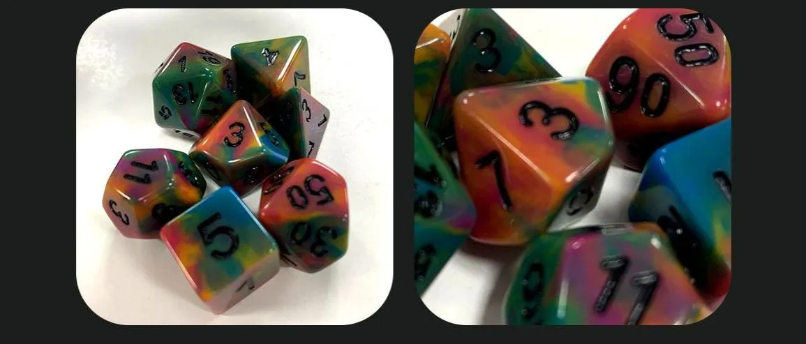 Rainbow Skull Dice