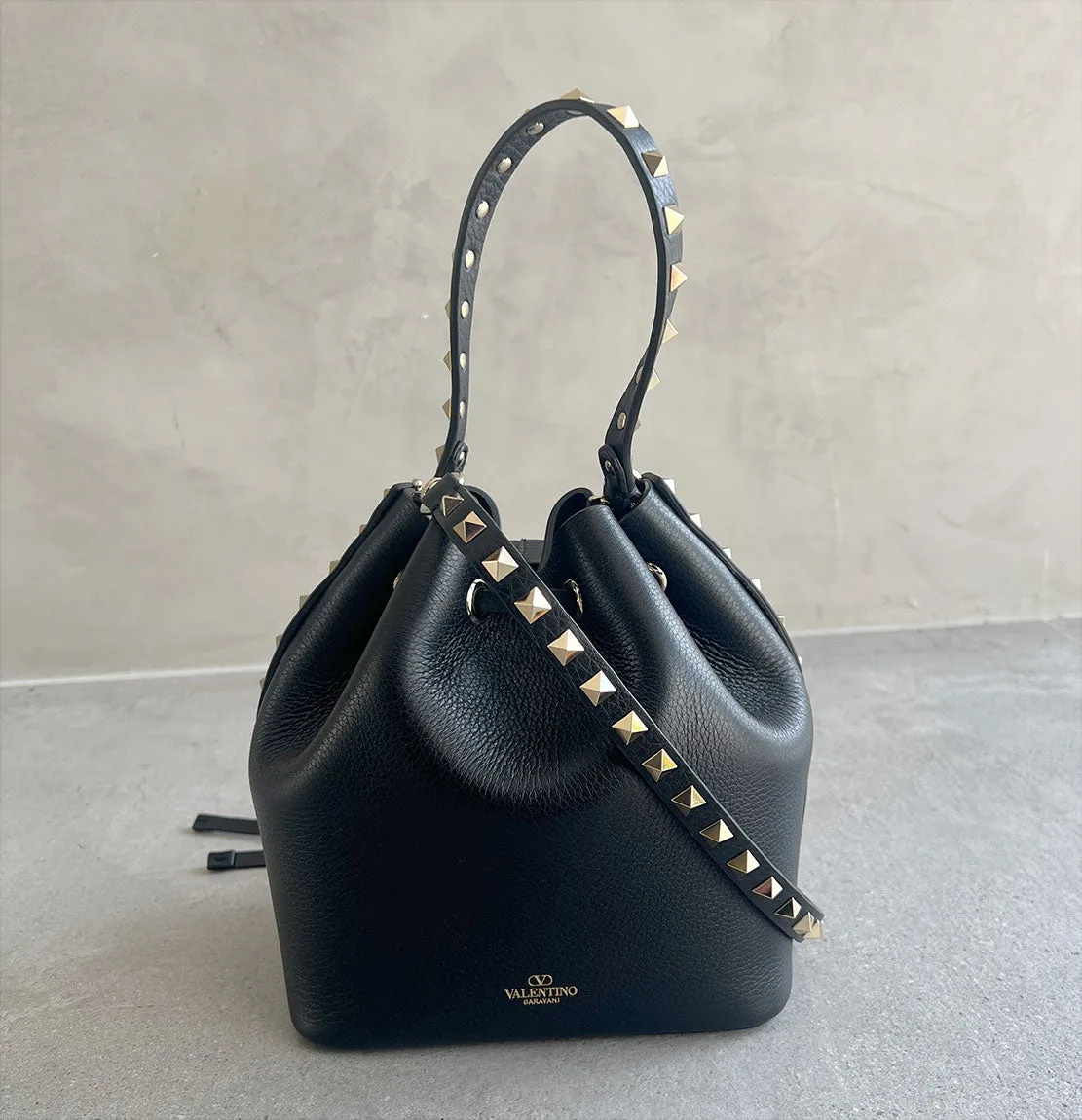 Rockstud Bucket Bag, Black