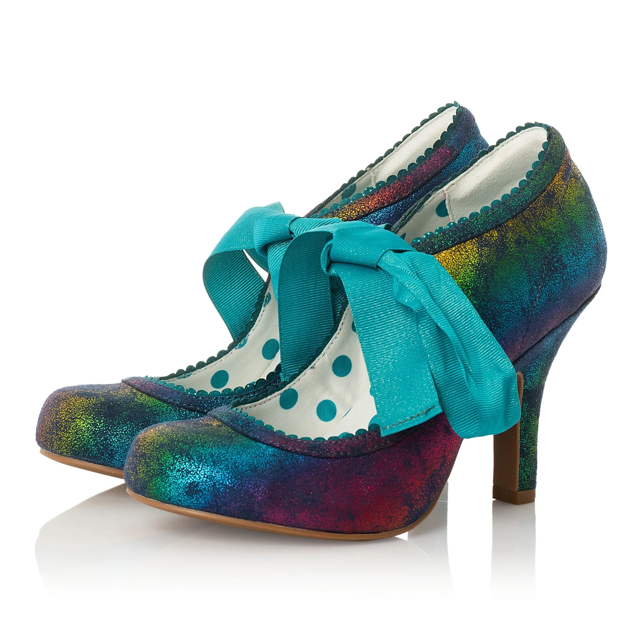 Ruby Shoo Willow Rainbow Ribbon Tie Court Shoes