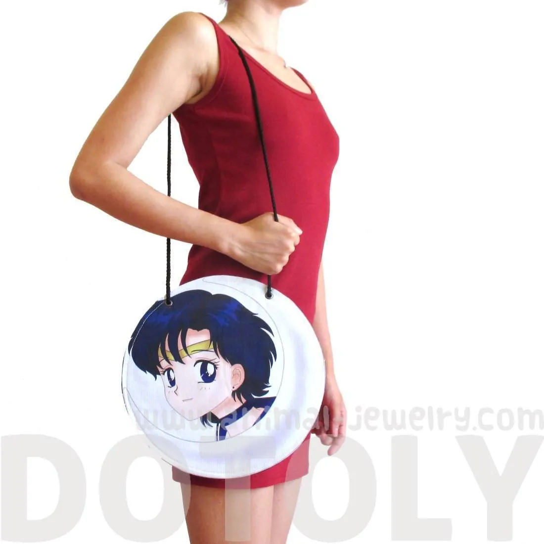 Sailor Mercury Ami Mizuno Senshi Print Vinyl Cross Body Bag | DOTOLY