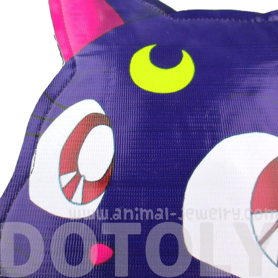 Sailor Moon Luna Kitty Cat Face Shaped Vinyl Cross Body Bag