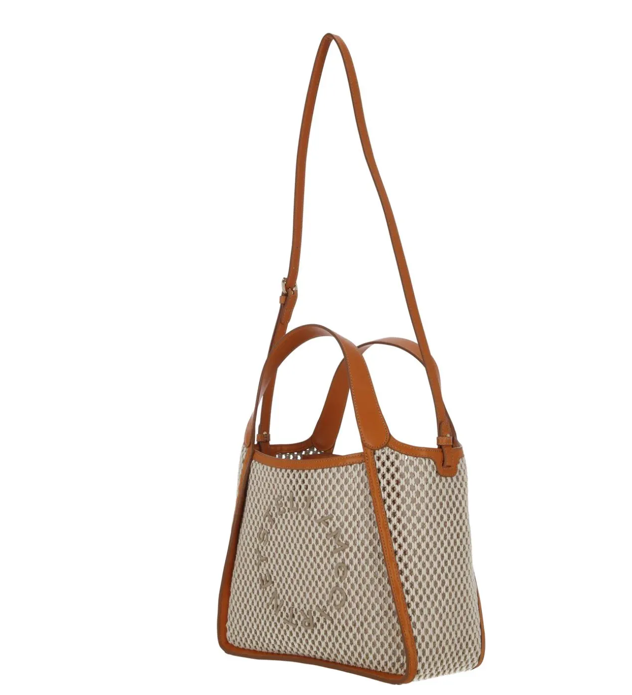 Stella Logo Tote C/B, Rope Mesh, Ivory/Beige