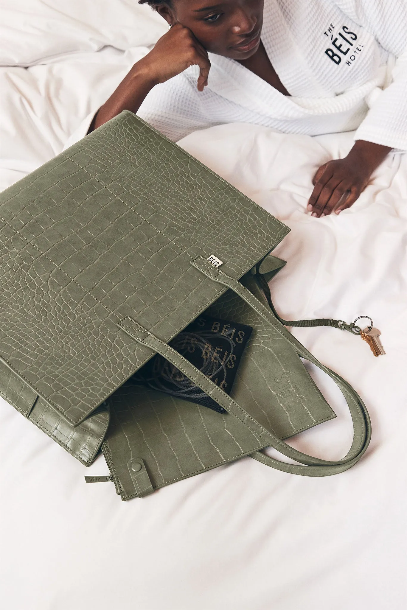 The Large Work Tote in Olive