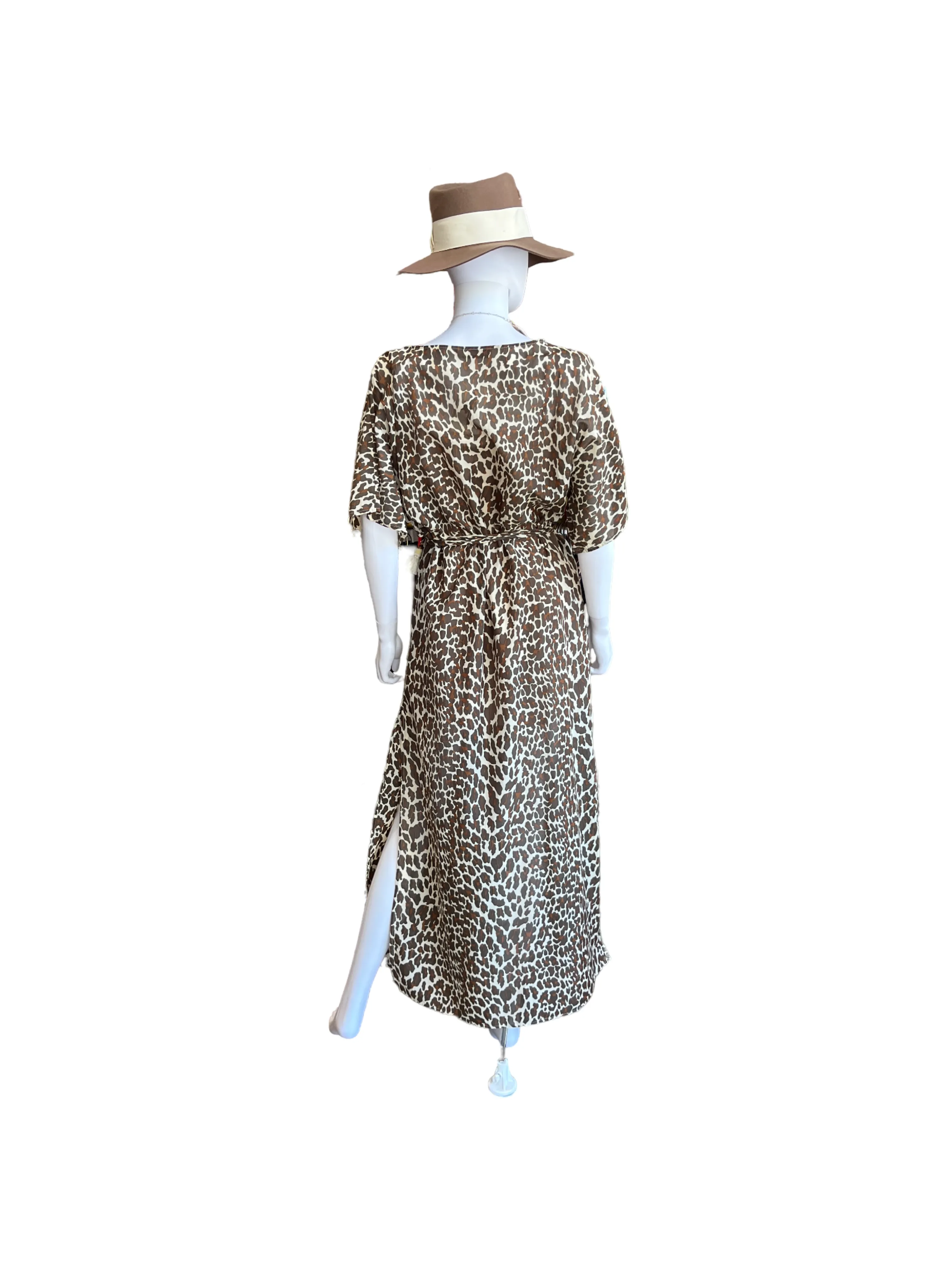 Tory Burch Leopard-Print Voile Kaftan /Medium