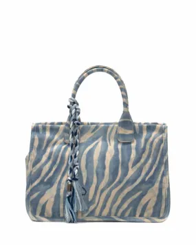 Vince Camuto Handbag ORLA TOTE BLUE MULTI/TWO TONE ZEBRA HEAV