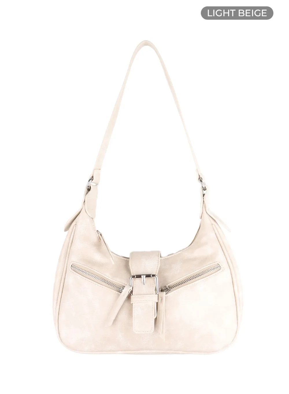 Chic Vintage-Style Washed Faux Leather Shoulder Bag - CA403