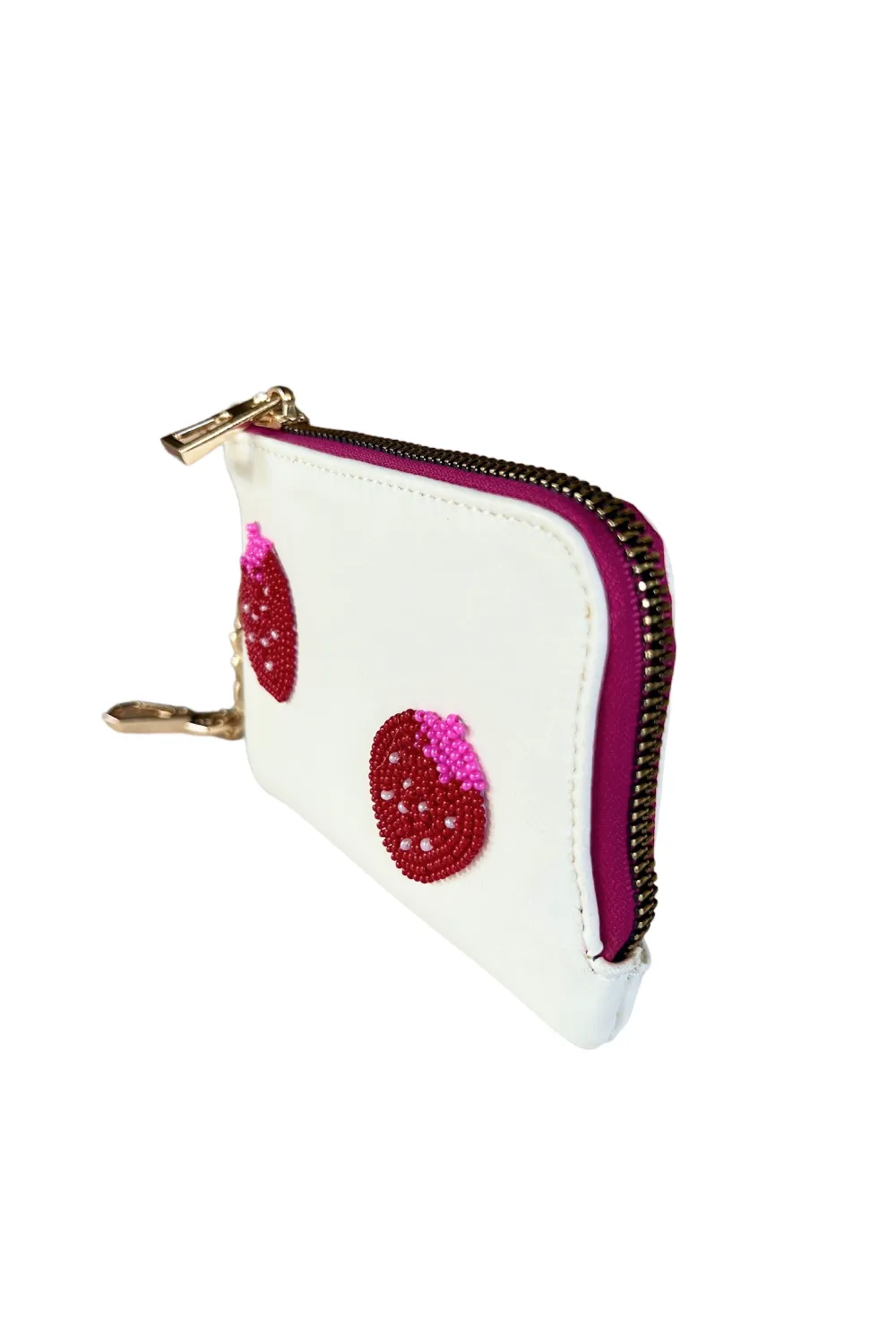 White Strawberry Purse in Cactus