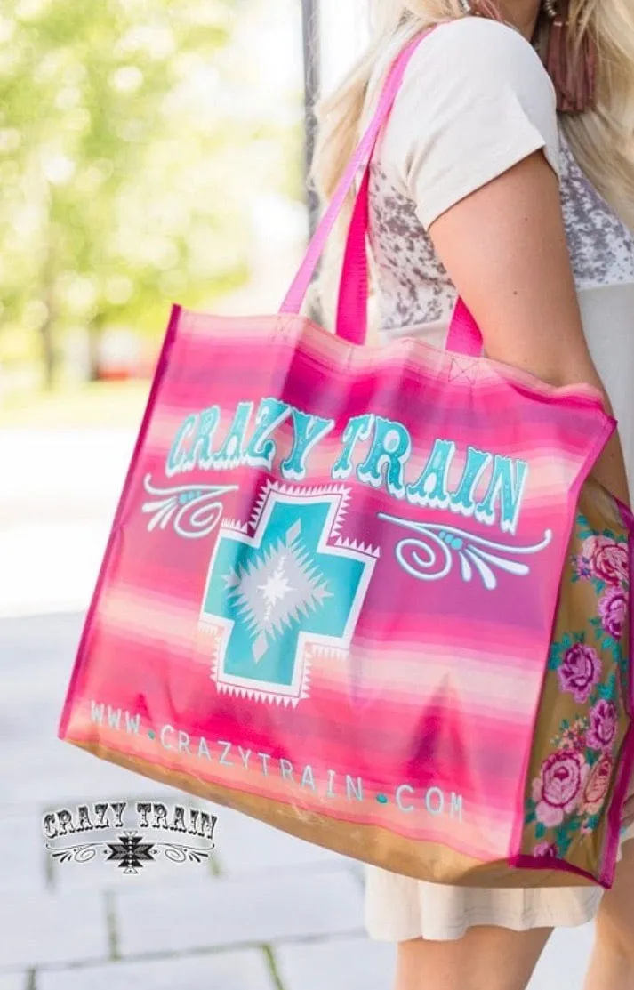 XL pink Aztec Crazy Tote bag